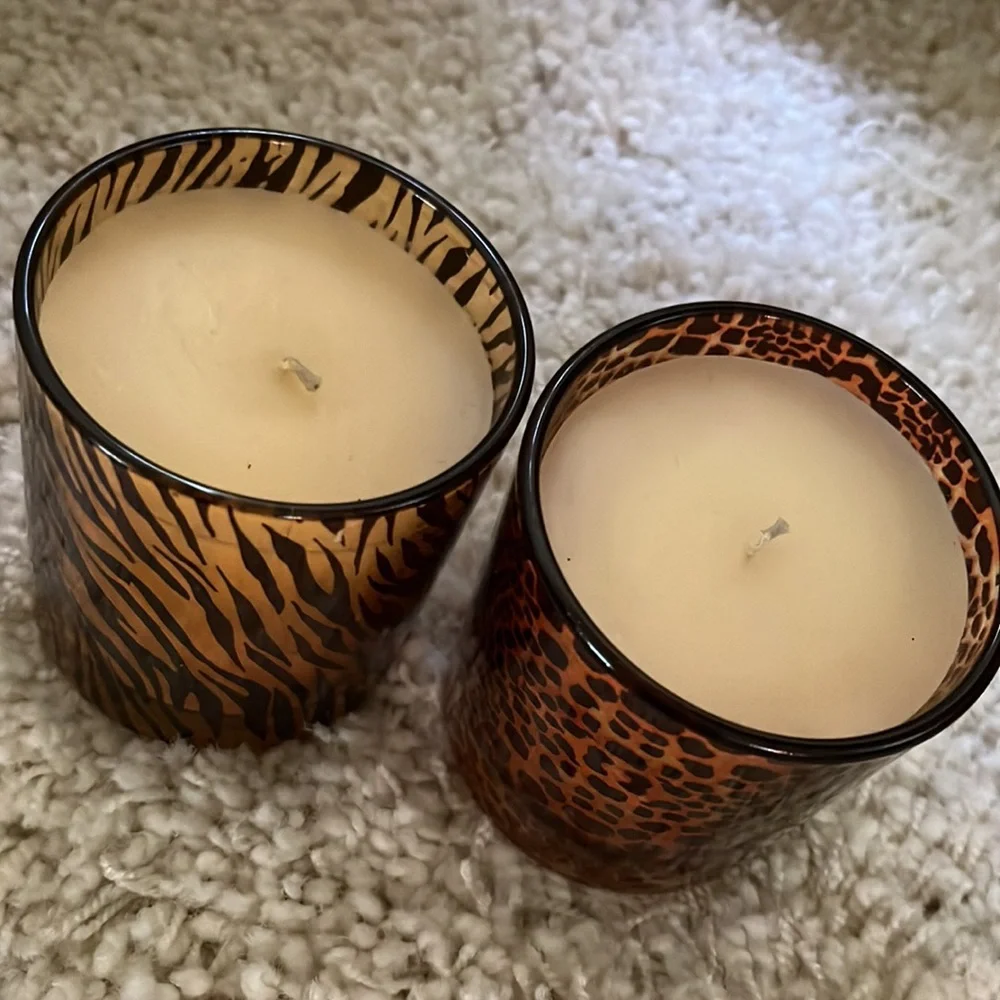 2 Animal Print Glass Candles - Picture 4 of 11